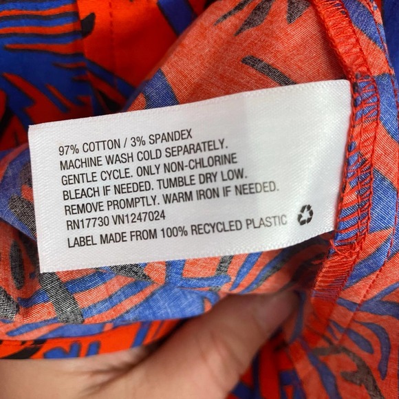 Tropical Leaf Short Sleeve Shirtdress CJRxTarget - Picture 8 of 9